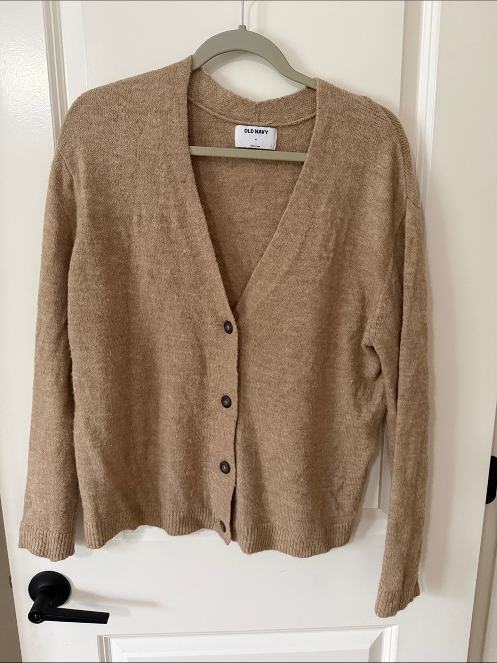 Old Navy Women's Light Brown V-Neck Button Cardigan